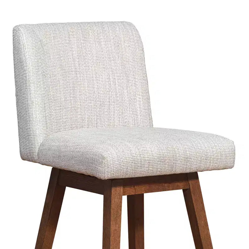 Tabouret de bar pivotant Armen Living Basila, finition bois et tissu