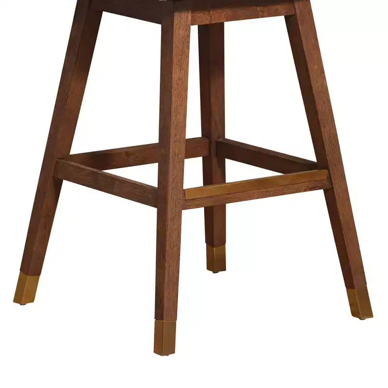Tabouret de bar pivotant Armen Living Basila, finition bois et tissu