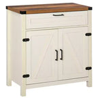 Buffet HOMCOM avec tiroir de rangement, meuble de cuisine moderne de style ferme avec 2 portes de grange, meuble de bar à café