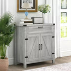 Buffet HOMCOM avec tiroir de rangement, meuble de cuisine moderne de style ferme avec 2 portes de grange, meuble de bar à café