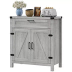 Buffet HOMCOM avec tiroir de rangement, meuble de cuisine moderne de style ferme avec 2 portes de grange, meuble de bar à café
