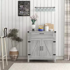Buffet HOMCOM avec tiroir de rangement, meuble de cuisine moderne de style ferme avec 2 portes de grange, meuble de bar à café