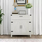 Buffet HOMCOM avec tiroir de rangement, meuble de cuisine moderne de style ferme avec 2 portes de grange, meuble de bar à café
