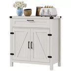 Buffet HOMCOM avec tiroir de rangement, meuble de cuisine moderne de style ferme avec 2 portes de grange, meuble de bar à café
