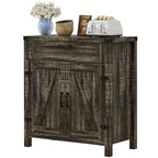 Buffet HOMCOM avec tiroir de rangement, meuble de cuisine moderne de style ferme avec 2 portes de grange, meuble de bar à café