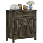 HOMCOM Sideboard Buffet Cabinet with Storage Drawer, Modern Farmhouse Kitchen Cabinet with 2 Barn Doors, Coffee Bar Cabinet