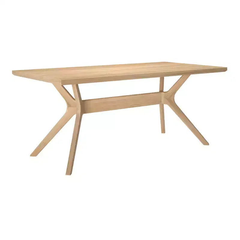 Table à manger rectangulaire Plank+Beam 72 Verso pour 6 personnes, table de cuisine à pieds croisés en bois massif