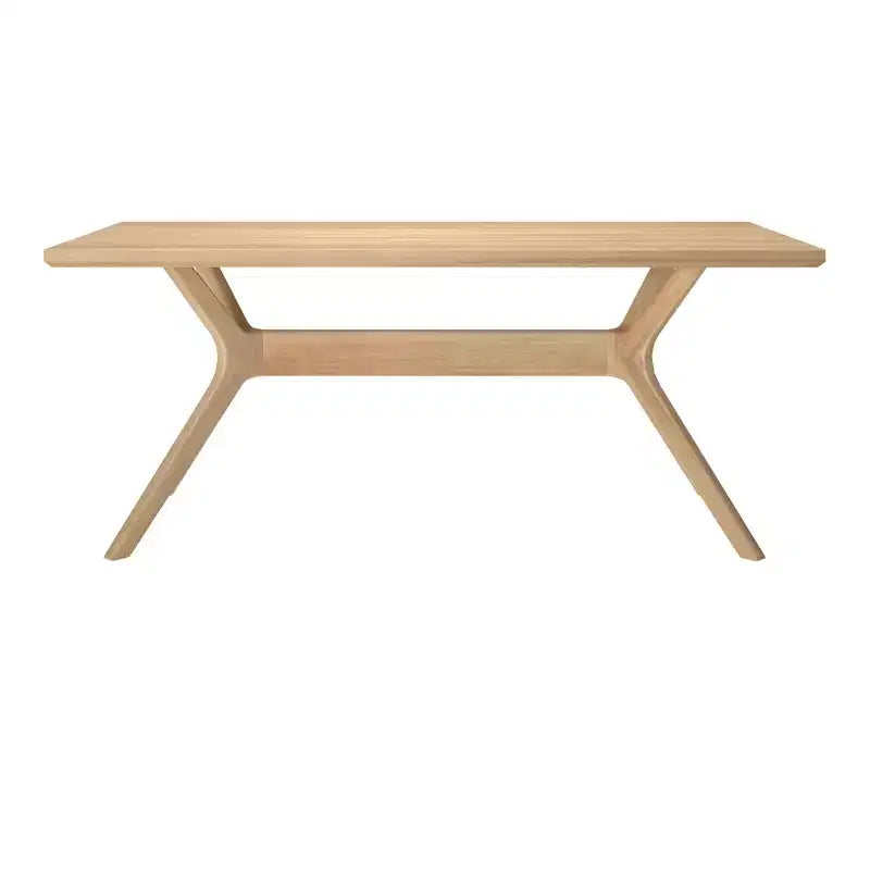 Table à manger rectangulaire Plank+Beam 72 Verso pour 6 personnes, table de cuisine à pieds croisés en bois massif