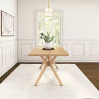Table à manger rectangulaire Plank+Beam 72 Verso pour 6 personnes, table de cuisine à pieds croisés en bois massif