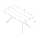 Table à manger rectangulaire Plank+Beam 72 Verso pour 6 personnes, table de cuisine à pieds croisés en bois massif