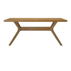 Table à manger rectangulaire Plank+Beam 72 Verso pour 6 personnes, table de cuisine à pieds croisés en bois massif
