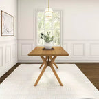 Table à manger rectangulaire Plank+Beam 72 Verso pour 6 personnes, table de cuisine à pieds croisés en bois massif