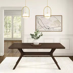 Table à manger rectangulaire Plank+Beam 72 Verso pour 6 personnes, table de cuisine à pieds croisés en bois massif