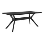 Table à manger rectangulaire Plank+Beam 72 Verso pour 6 personnes, table de cuisine à pieds croisés en bois massif