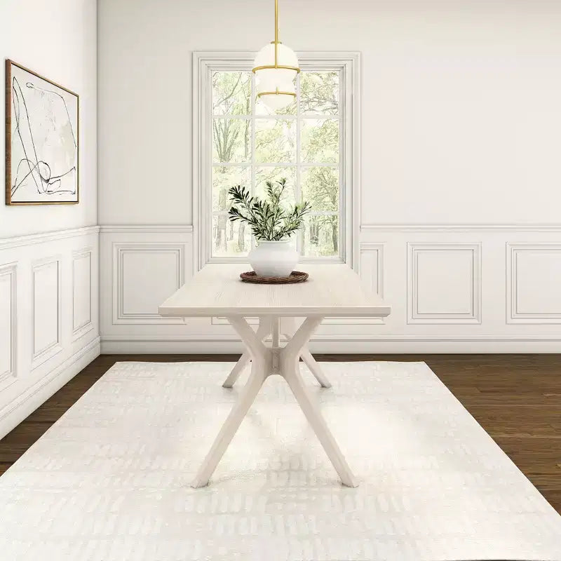 Table à manger rectangulaire Plank+Beam 72 Verso pour 6 personnes, table de cuisine à pieds croisés en bois massif