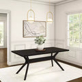 Table à manger rectangulaire Plank+Beam 72 Verso pour 6 personnes, table de cuisine à pieds croisés en bois massif