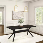 Table à manger rectangulaire Plank+Beam 72 Verso pour 6 personnes, table de cuisine à pieds croisés en bois massif