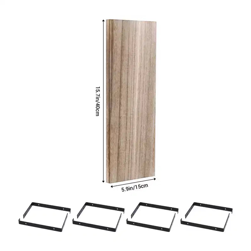 Lot de 4 étagères flottantes murales en bois Unique Bargains pour chambre, salon, salle de bain, cuisine