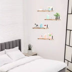 Lot de 4 étagères flottantes murales en bois Unique Bargains pour chambre, salon, salle de bain, cuisine