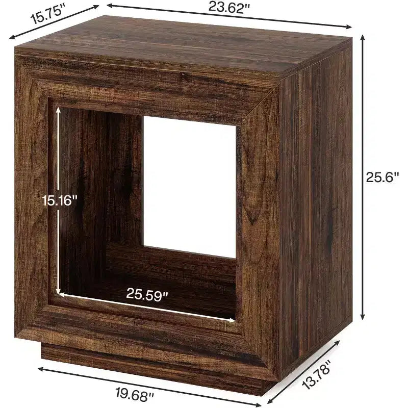 Lantine 24 2 Table d'appoint de Ferme à Deux Niveaux avec Rangement
