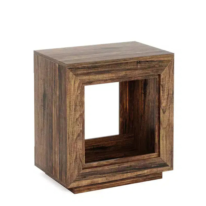 Lantine 24 2 Tiers Farmhouse End Table with Shelf Storage