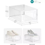SONGMICS Boîtes à Chaussures, Lot de 12 Organiseurs de Rangement pour Chaussures, Boîtes en Plastique Transparent Empilables 23 x 33,3 x 14,3 cm, Conviennent jusqu'à la Pointure 45 (EU)