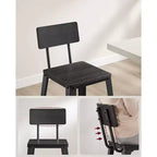 VASAGLE Lot de 2 tabourets de bar, hauteur de bar, avec dossier, chaises de bar, structure en acier, style industriel