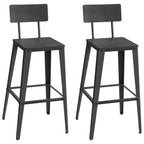 VASAGLE Set of 2 Bar Stools, Bar Height Stools, Tall Bar Stools with Back, Bar Chairs, Steel Frame, Industrial Style