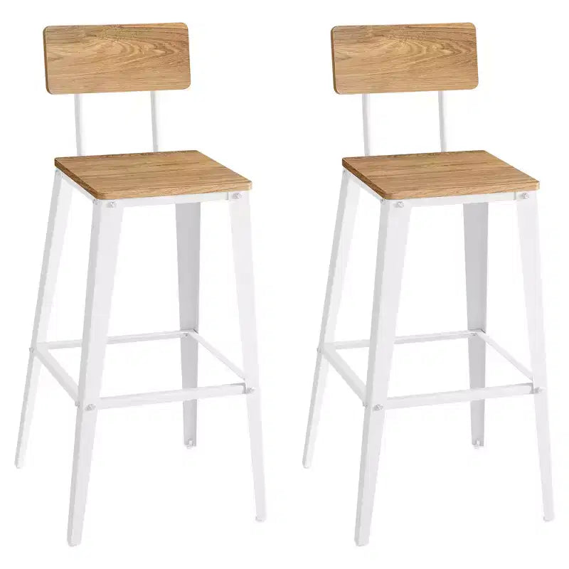 VASAGLE Lot de 2 tabourets de bar, hauteur de bar, avec dossier, chaises de bar, structure en acier, style industriel