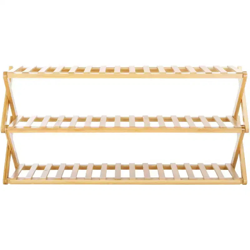 Acheta 3 Tier Shoe Shelf - Natural - Safavieh