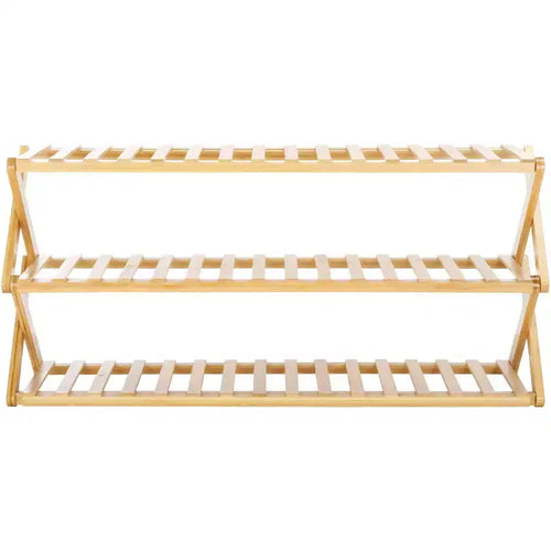 Acheta 3 Tier Shoe Shelf - Natural - Safavieh
