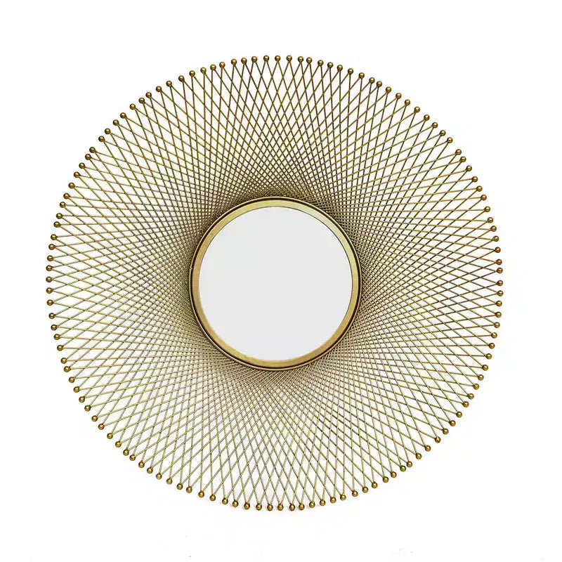 JTH LUXE Stellar 31.5 Round Gold Accent Mirror