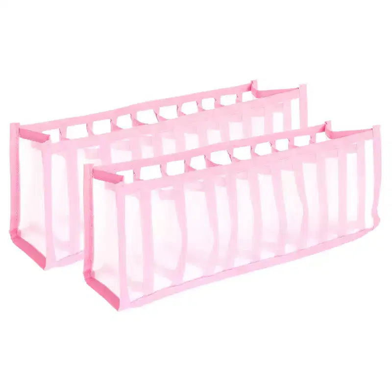 Unique Bargains 11 Grids Washable Wardrobe Clothes Drawer Organizer for Storing Jeans Socks 2 Pcs