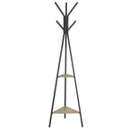 VASAGLE Coat Rack Freestanding, Coat Hanger Stand, Hall Tree with 2 Shelves, for Clothes, Hat, Bag, Industrial Style