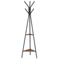 VASAGLE Portemanteau sur pied, Porte-manteau, Arbre d'entrée avec 2 étagères, pour vêtements, chapeaux, sacs, style industriel