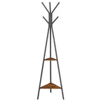 VASAGLE Portemanteau sur pied, Porte-manteau, Arbre d'entrée avec 2 étagères, pour vêtements, chapeaux, sacs, style industriel