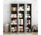 Meuble de rangement 12 cubes avec portes, étagère bibliothèque modulable étanche pour salon ou chambre à coucher