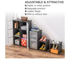Meuble de rangement 12 cubes avec portes, étagère bibliothèque modulable étanche pour salon ou chambre à coucher