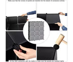Meuble de rangement 12 cubes avec portes, étagère bibliothèque modulable étanche pour salon ou chambre à coucher