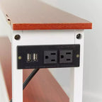 Table d'appoint fine Lakeside Collection avec ports USB et prises de courant intégrés pour l'intérieur