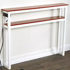 Table d'appoint fine Lakeside Collection avec ports USB et prises de courant intégrés pour l'intérieur