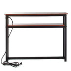 Table d'appoint fine Lakeside Collection avec ports USB et prises de courant intégrés pour l'intérieur
