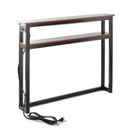 Table d'appoint fine Lakeside Collection avec ports USB et prises de courant intégrés pour l'intérieur