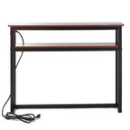 Table d'appoint fine Lakeside Collection avec ports USB et prises de courant intégrés pour l'intérieur