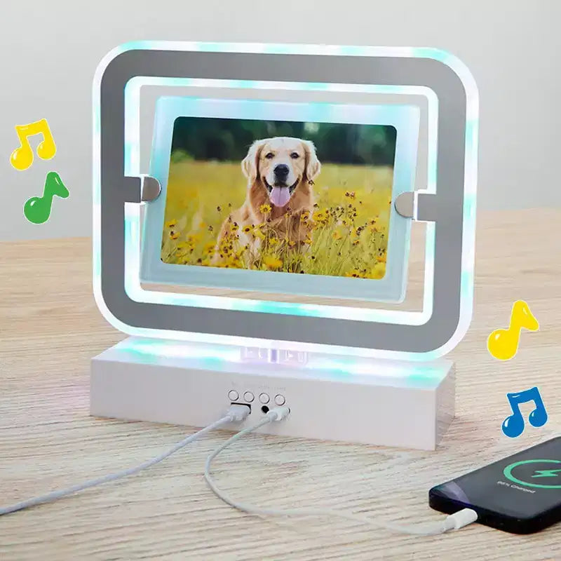 The Lakeside Collection Photo Light Up Makeup Mirror With Bluetooth USB Speaker -