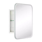 TEHOME Claytin Armoire à pharmacie rectangulaire sans cadre en métal avec miroir pour montage encastré ou en surface