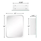 TEHOME Claytin Armoire à pharmacie rectangulaire sans cadre en métal avec miroir pour montage encastré ou en surface