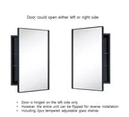 TEHOME Yasine Armoire à pharmacie rectangulaire en métal encadrée avec miroir et étagères réglables