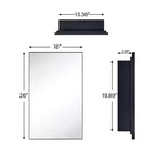 TEHOME Yasine Armoire à pharmacie rectangulaire en métal encadrée avec miroir et étagères réglables