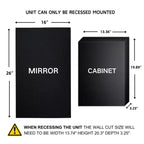 TEHOME Yasine Armoire à pharmacie rectangulaire en métal encadrée avec miroir et étagères réglables